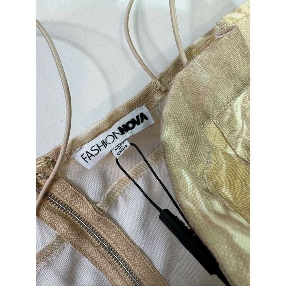 Fashion Nova Mini Skirt Set XL On the Look Out Taupe y2k Camo New Strappy - Picture 5 of 16